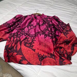Colorful ANN TAYLOR Floral Blouse, Petite Medium